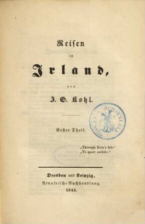 Reisen in Irland, 1