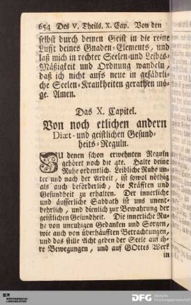 Das X. Capitel. Von noch etlichen andern Diæt- und geistlichen Gesundheits-Reguln.