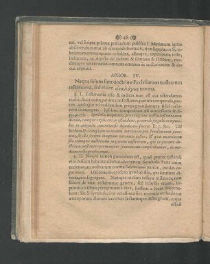Aphor. IV. Neque solum sunt doctrinae Ecclesiarum nostrarum testimonia ...