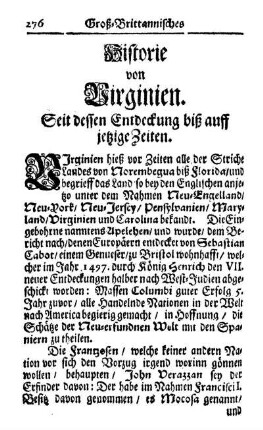 Historie von Virginien.