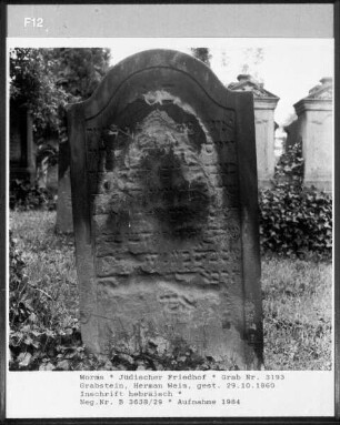 Grabstein von Herman Weis (gestorben 1860.10.29)