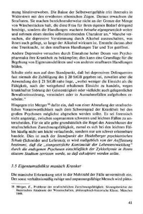 3.5. Eigentumsdelikte manisch Kranker