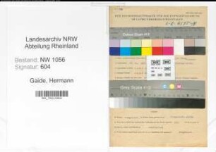 Entnazifizierung Hermann Gaide , geb. 17.10.1885 (Beamter)
