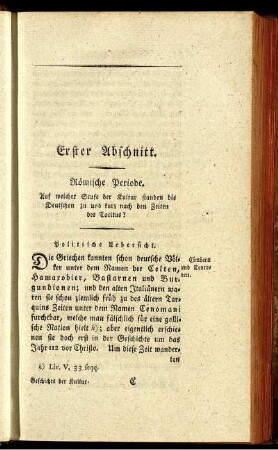 Erster Abschnitt. Römische Periode.