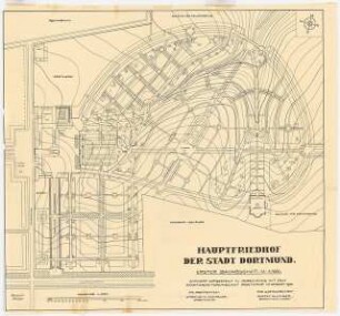Hauptfriedhof, Dortmund: Lageplan erster Bauabschnitt 1:1000