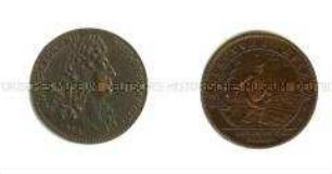 Nürnberger Rechenpfennig von Lazarus Gottlieb Lauffer mit Ludwig XIV. von Frankreich (lateinisch, französisch)