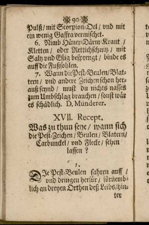XVII. Recept. - XX. Recept. - Beschluß.