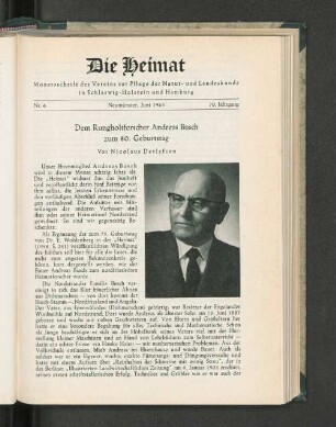 Dem Rungholtforscher Andreas Busch zum 80. Geburtstag