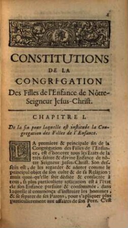 Recueil de pièces concernant la Congrégation des Filles de l'enfance de N. S. J. C., P. 1