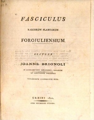 Fasciculus rariorum plantarum Forojuliensium
