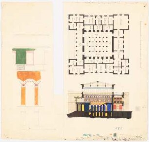 Herrschaftliche Villa: Grundriss, Querschnitt und Details
