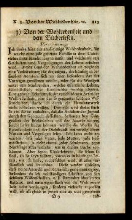 3) Von der Wohlredenheit und dem Bücherlesen.
