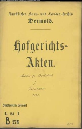Berlebeck, Müller zu gegen Hans Torneden (zur Neden)