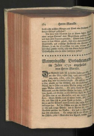 Meteorologische Beobachtungen, im Jahre 1732 angestellt.