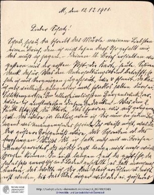 Brief vom 12.12.1901