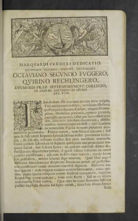Marqvardi Freheri Dedicatio.
