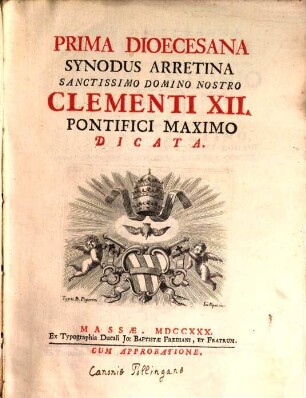Synodus dioecesana Arretina prima, celebrata 1729