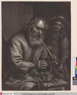 [Ein alter Mann raucht eine Pfeife; Old Man Smoking a Pipe]