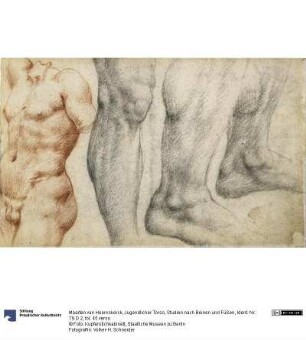 Jugendlicher Torso, Studien nach Beinen und Füßen
