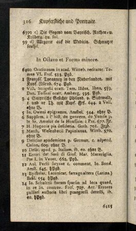 316-322, In Octavo et Forma minore.