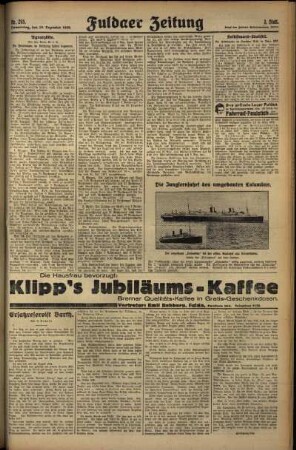Dritte Ausgabe vom Donnerstag, den 19. Dezember 1929.