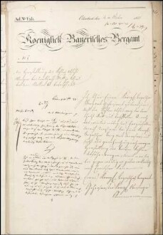 Hauptgeldrechnung mit einigen Belegen der Steinkohlengrube
                        Odenbach-Roth