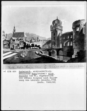Ansicht der Erzbischöflichen Burgruine (Andernach) von Westen