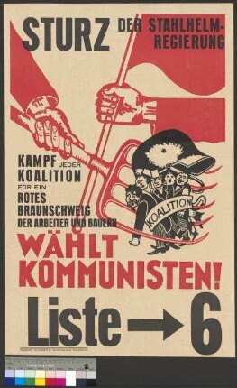 Wahlplakat der KPD zur Landtagswahl am 27. November                                         1927