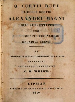 De rebus gestis Alexandri Magni libri superstites