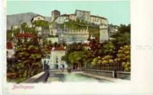 Ansicht der Burg in der schweizerischen Stadt Bellinzona