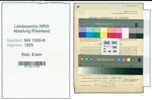 Entnazifizierung Erwin Kelz , geb. 06.04.1906 ()