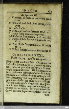 Observatio LXXXII. Palpitatio cordis magna