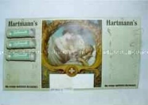 Hartmann's Zahnwatte in Originalröhrchen mit Werbeaufsteller