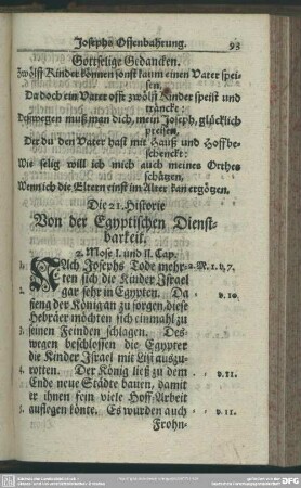 Die 21. Historie. Von der Egyptischen Dienstbarkeit
