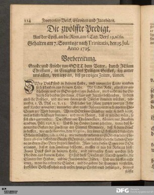 Die zwölffte Predigt.