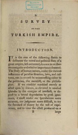A survey of the Turkish Empire