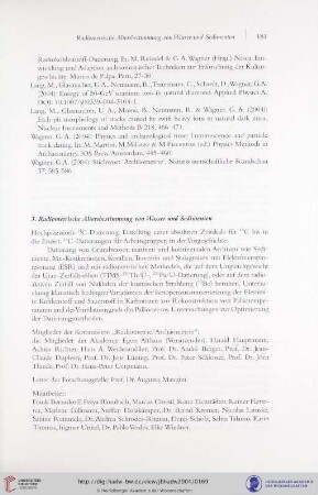 3. Radiometrische Altersbestimmung von Wasser und Sedimenten