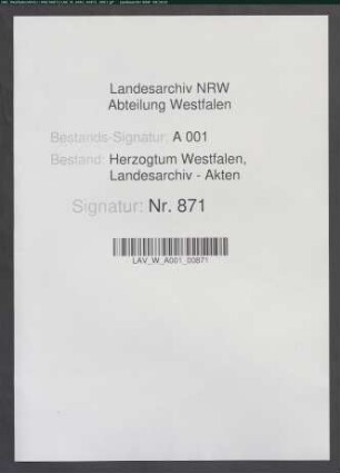 Ausschreibung von allgemeinen Landtagen nach Arnsberg