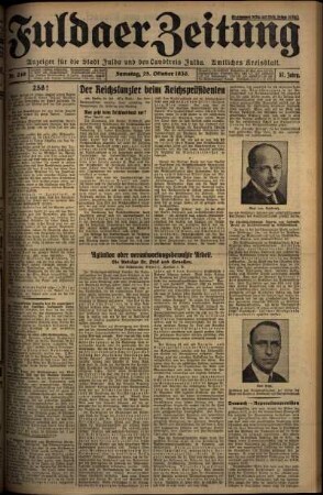 Ausgabe vom Samstag, den 25. Oktober 1930.