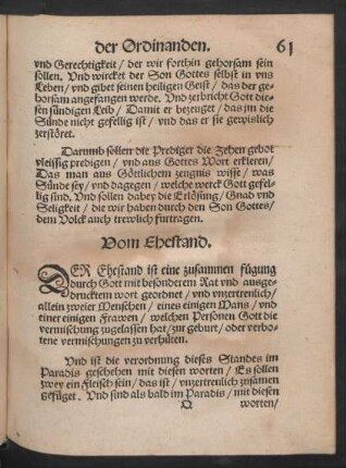 Vom Ehestand.