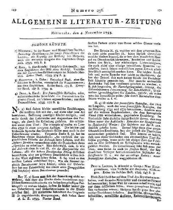 Der Zuschauer im häuslichen Leben. Bd. 1. Leipzig: Meyer 1795