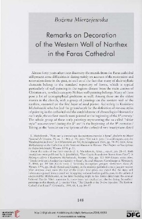 42: Remarks on decoration of the Western Wall of Narthex in the Faras Cathedral
