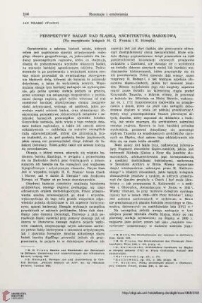 6: Perspektywy badań nad śląską architekturą barokową : (Na marginesie ksiązek H. G. Franza i E. Hempla)