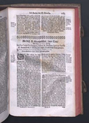 An deß H. Evangelisten Lucae Tag.