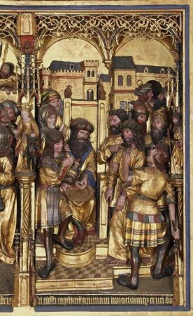Szenen der Passion Christi: von der Gefangennahme bis zur Vorführung vor Pilatus — Christus vor Pontius Pilatus