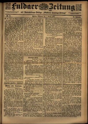Ausgabe vom Mittwoch, den 07. August 1901.