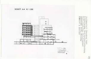 Wohnbebauung, Berlin-Charlottenburg (Diplomarbeit bei Peter Poelzig): Schnitt 1:200