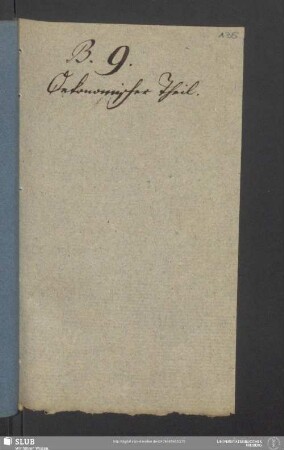 Oekonomischer Theil