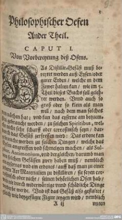 CAPUT I. Von Vorbereytung deß Ofens.