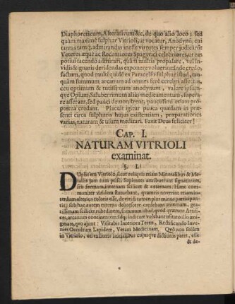 Cap. I. Naturam Vitrioli examinat.